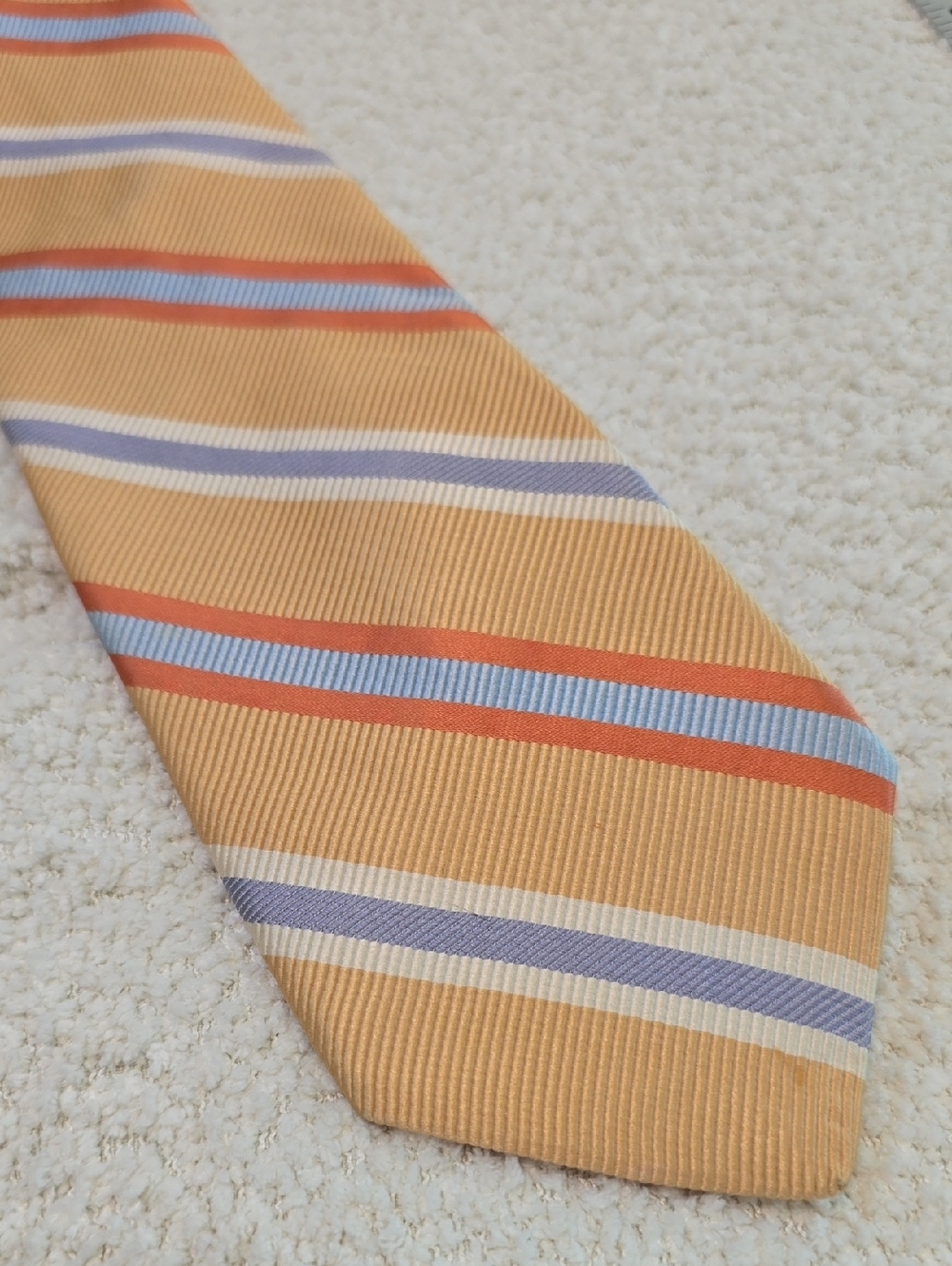Men's Silk/Cotton Blend IKE BEHAR Striped Tie